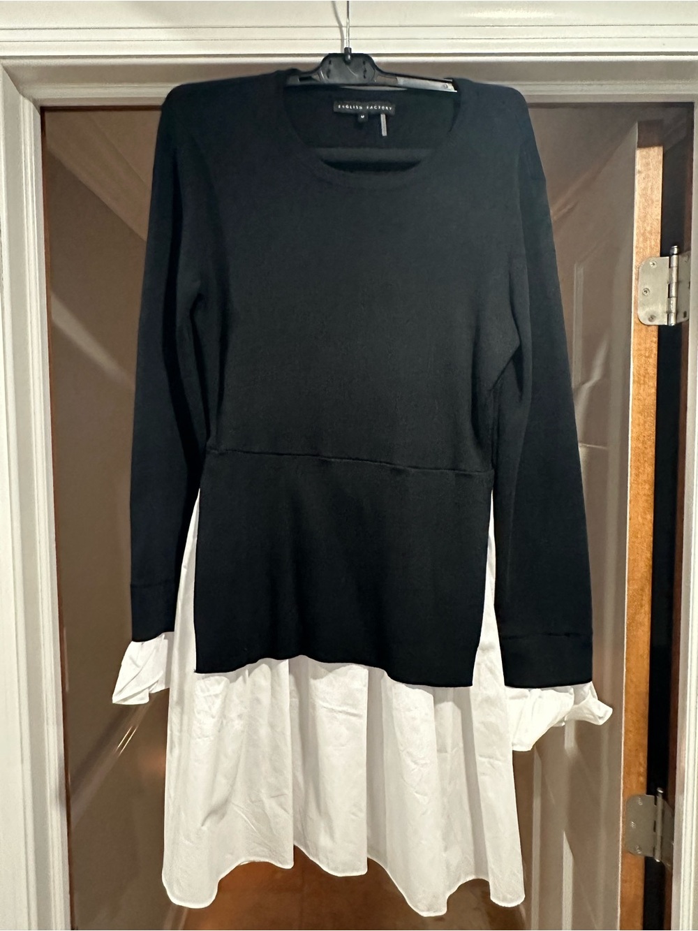 English Factory Black & White Layered Knit Tunic